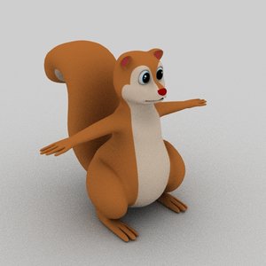 3D squirrel cartoon animation model