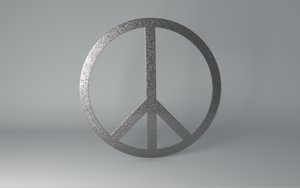 peace sign symbol 3D model