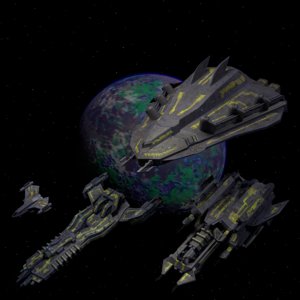 3D spaceships planet model