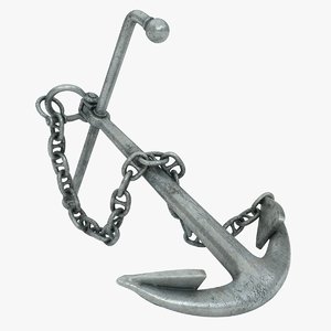 3D admiralty anchor chain model