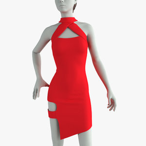 sexy red dress 3D