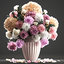 3D bouquet roses spring flowers model