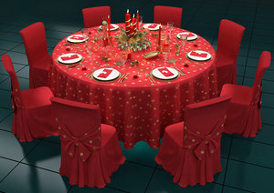 architectural christmas table tableware 3D