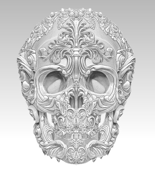 carved skull 3D