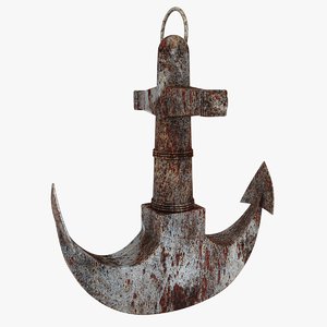 3D rusty anchor 3