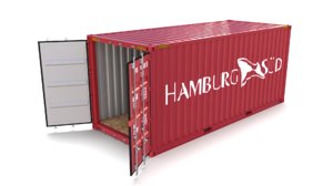 3D 20ft shipping container