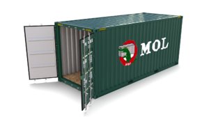 3D 20ft shipping container model
