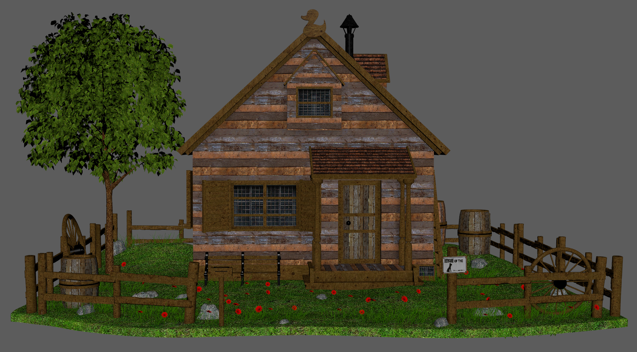 木头小屋3d模型