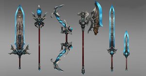 fantasy ice weapon set model