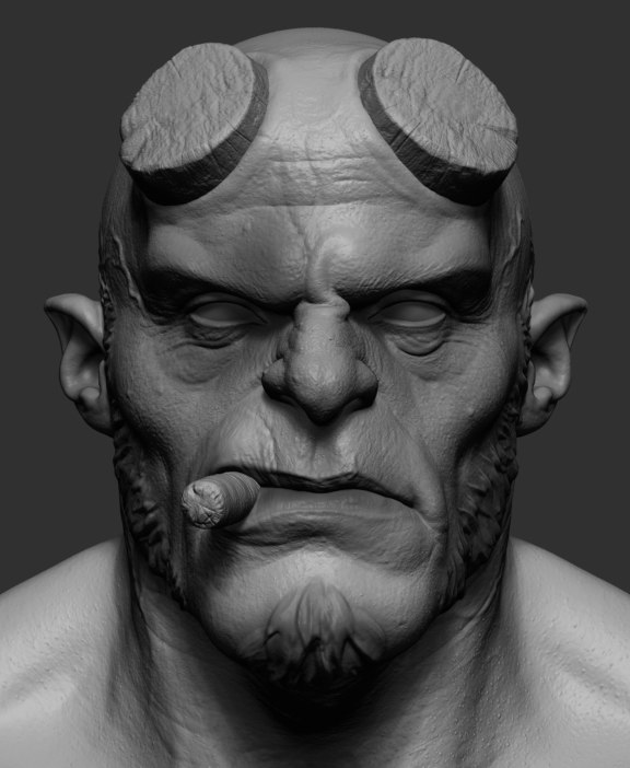 3D hellboy head zbrush - TurboSquid 1325482