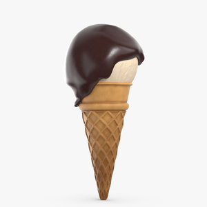 3D cartoon ice cream cone