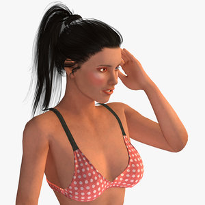 3D indian woman - rigged female model