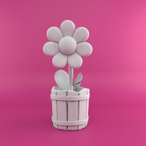 3D cartoon flower model