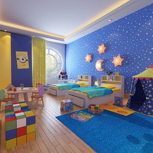 3D real kids interior room