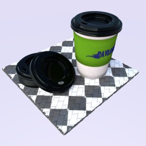 3D paper cup model
