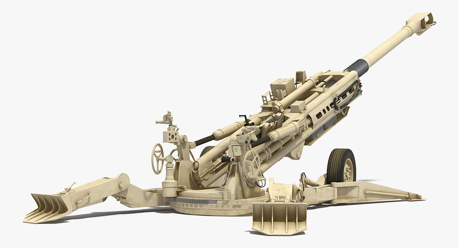 m777榴弹炮155毫米沙漠索具3d模型 - turbosquid 1325781