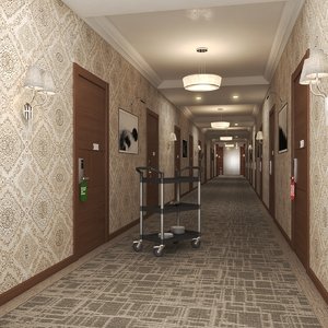 hotel corridor 3D model