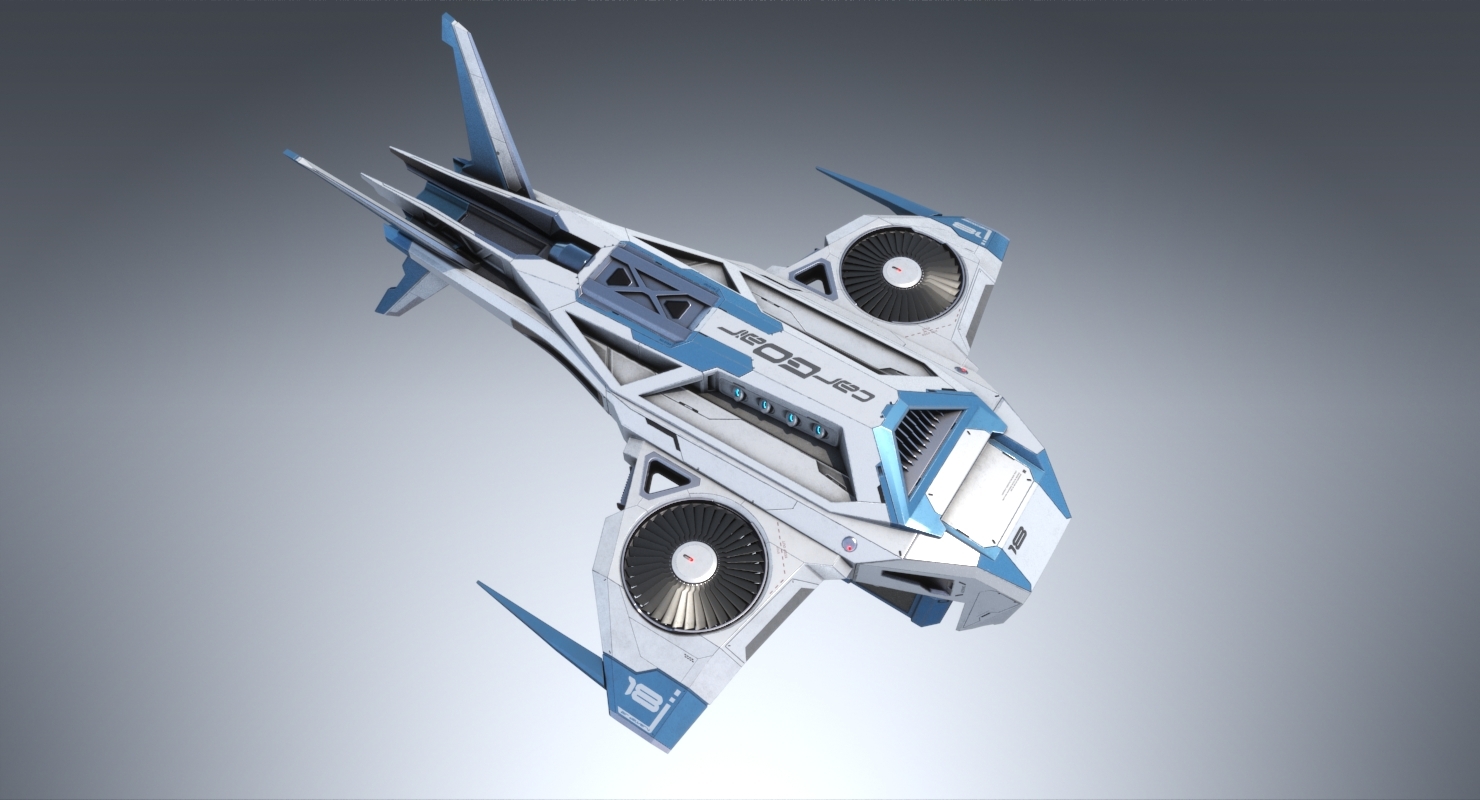 sci-fi cargo drone pbr 3d model
