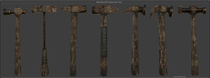 realistic blacksmith hammers 3D model
