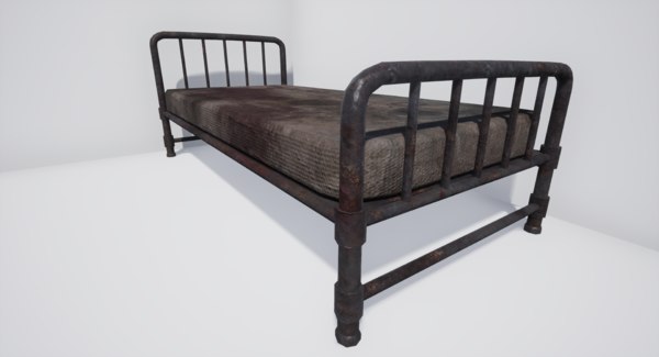 3d Ready Old Hospital Bed Turbosquid, Old Hospital Bed Frame