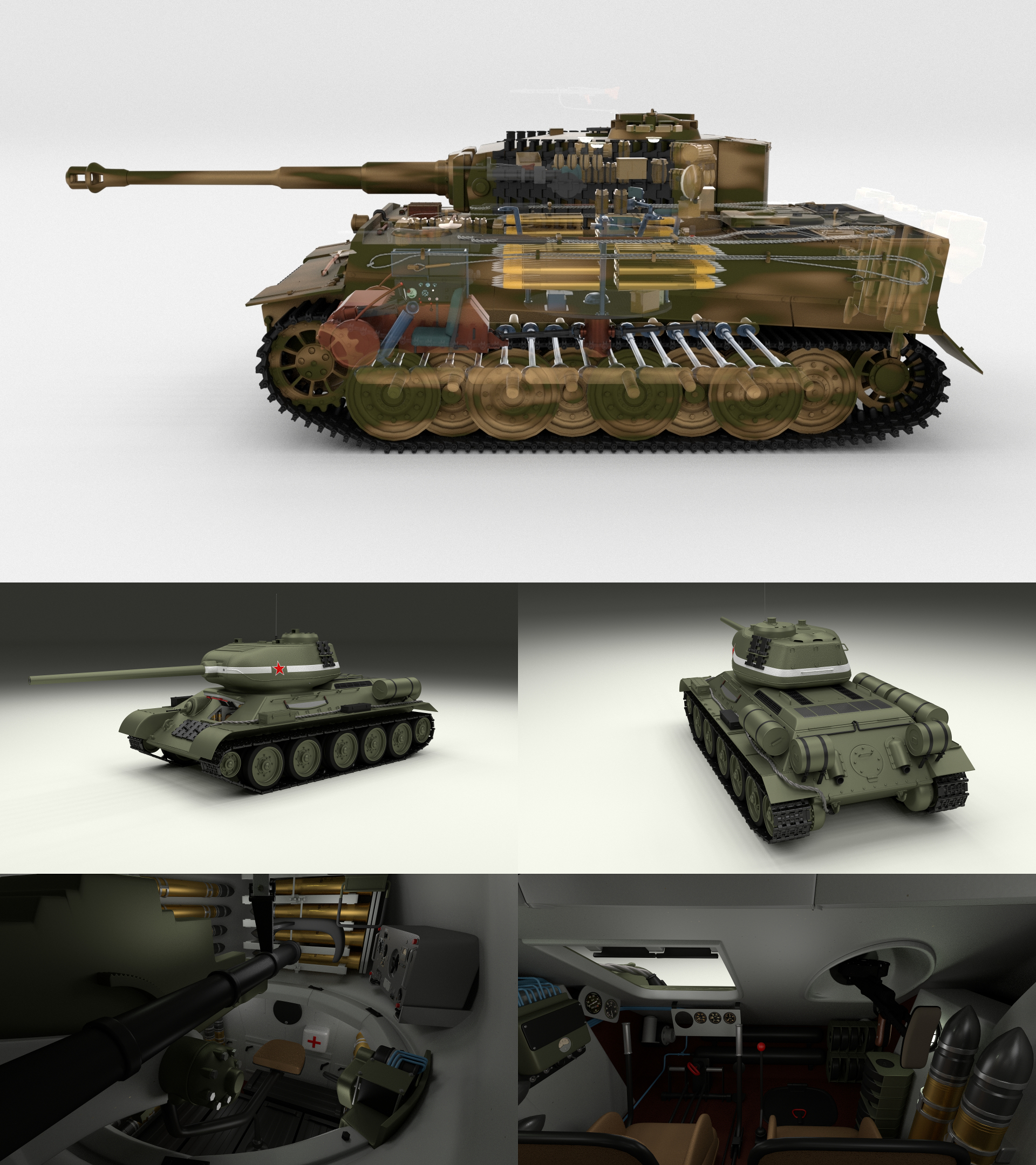 T34 85 Tiger Tank Late Pack Mit Interieur