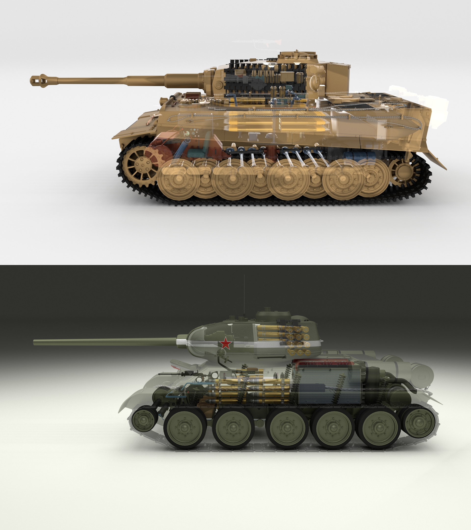 T34 85 Tiger Tank Late Pack Mit Interieur Und Motorraum