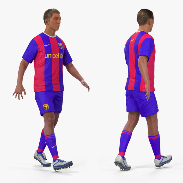 soccer football player barcelona 3D