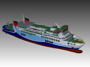 ro-ro ferry 3D model