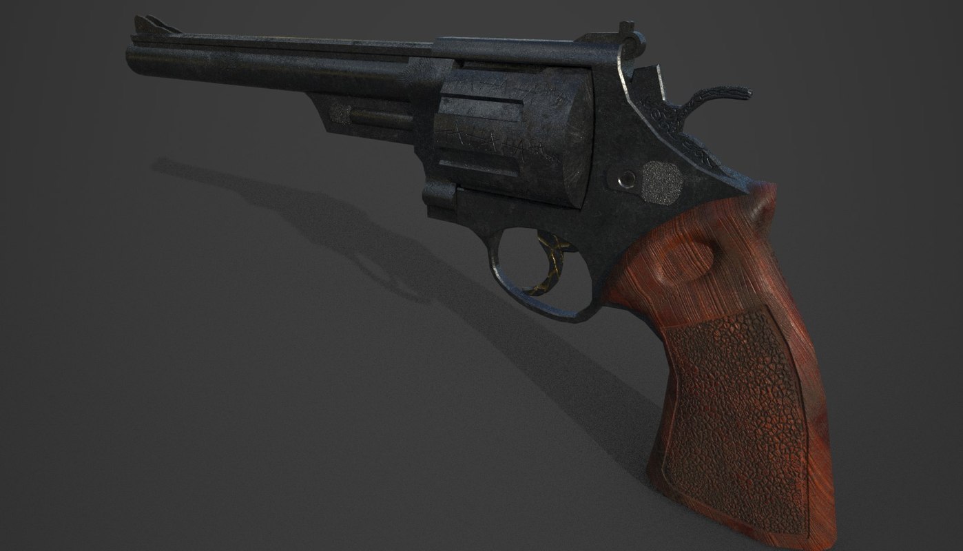 3D joker themed revolver weapon model TurboSquid 1326329