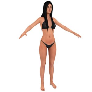 female supermodel bikini woman 3D model