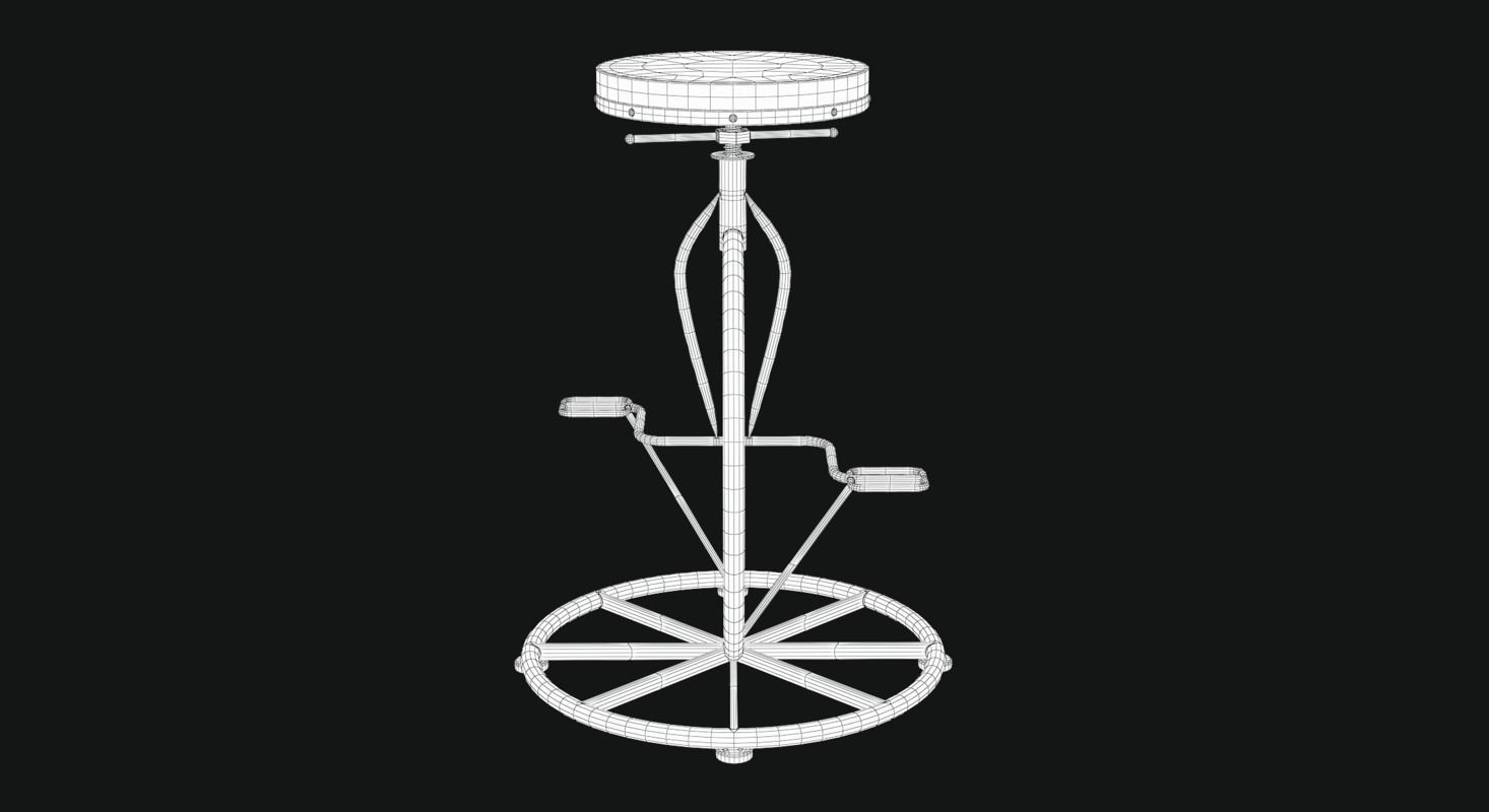 3D bicycle wheel bar stool model TurboSquid 1326487