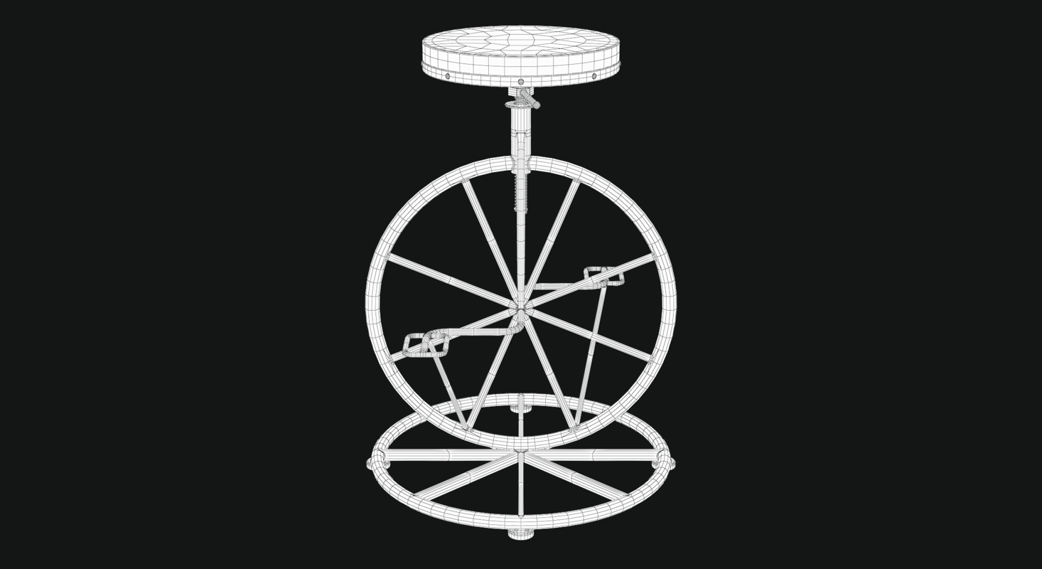 3D bicycle wheel bar stool model TurboSquid 1326487