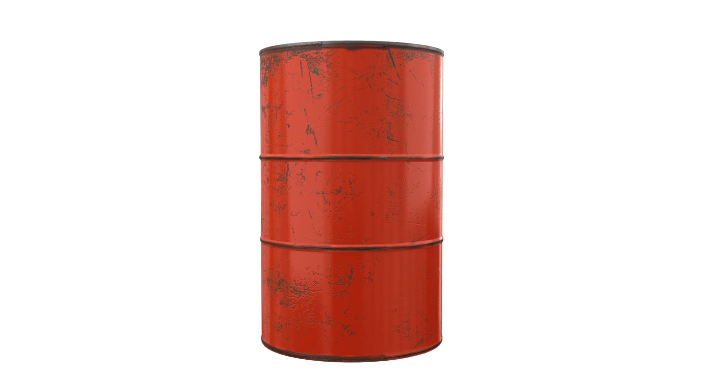 3d orange oil drum