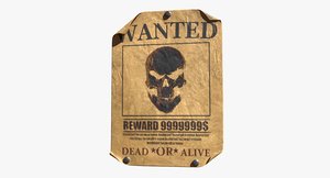 wanted poster editable 3D model