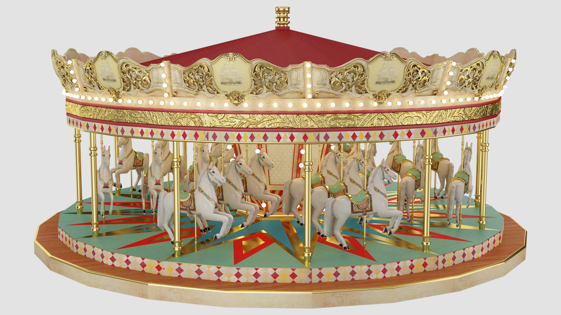 Carousel ride 3D model TurboSquid 1326994