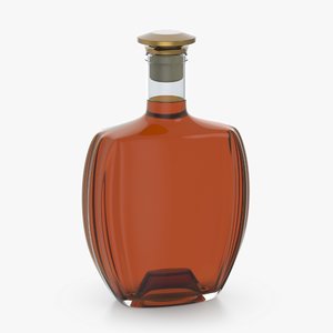 3D model alcohol bottle glass liquid