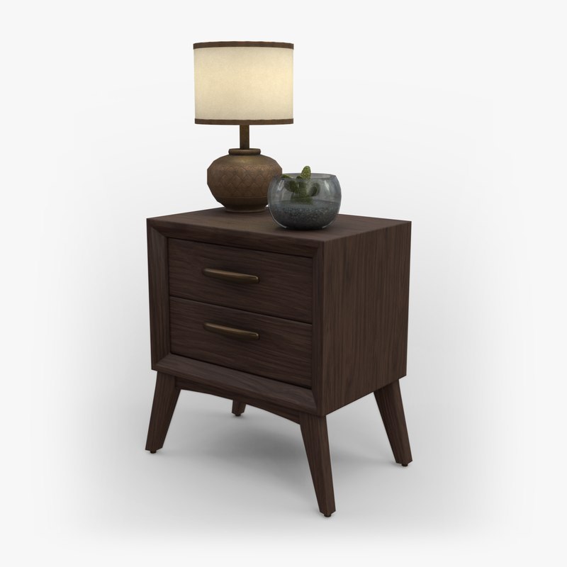 Rustic nightstand furniture wood model - TurboSquid 1327302