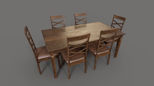 Walnut Dining Table Chair 3d Model Turbosquid 1327426