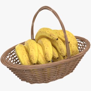 3D real banana basket model