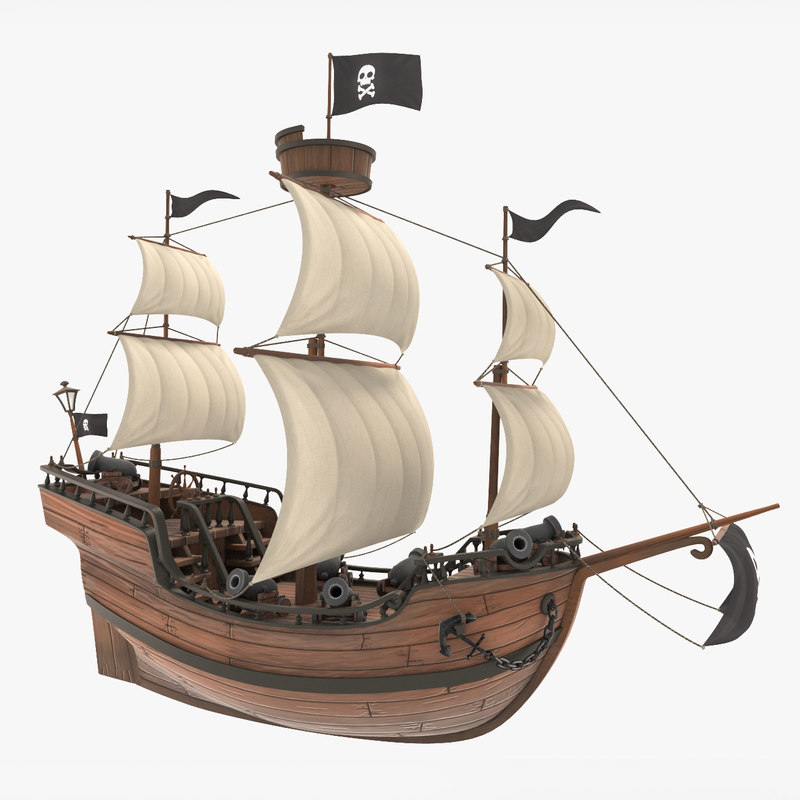 3D cartoon galleon model - TurboSquid 1327564