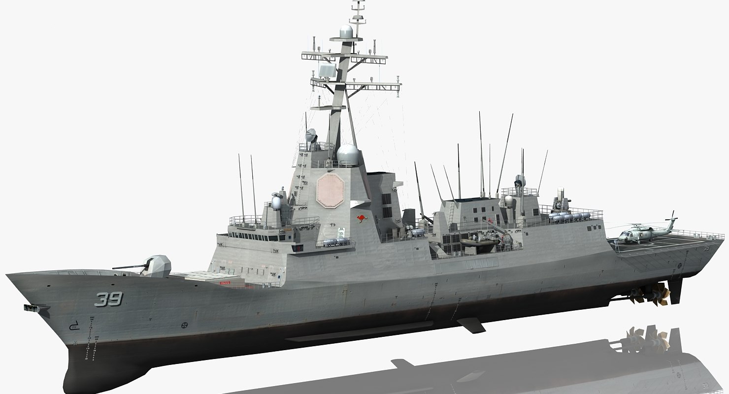 Hmas hobart class destroyer model TurboSquid 1327742