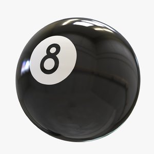 3D model black billard 8-ball