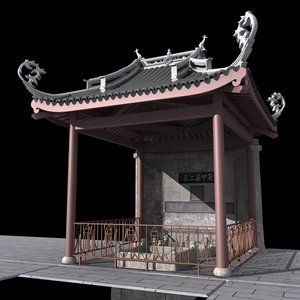 3D chinese pavilion