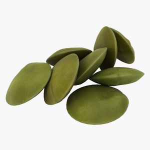 realistic green lentils 3D model