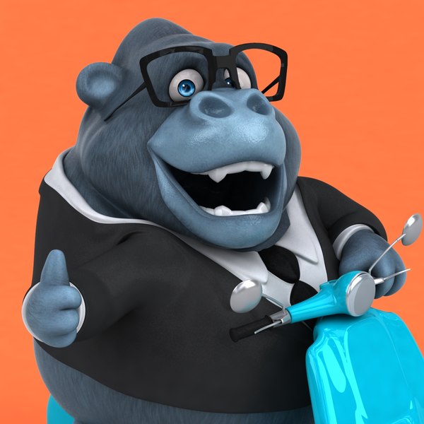 fun cartoon gorilla ! 3d model
