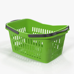 shopping plastic basket folded 3D model