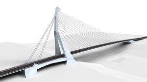 3D double pylon bridge model