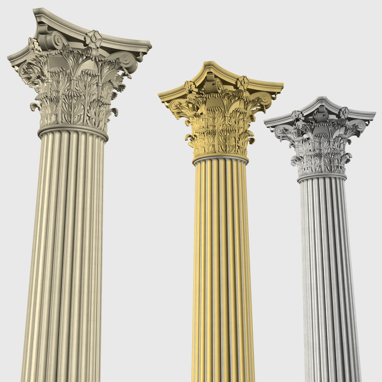 Three column. Коринфская колонна 3d модель. Коринф колонна 3д модель. Греческие колонны. Золотая колонна.