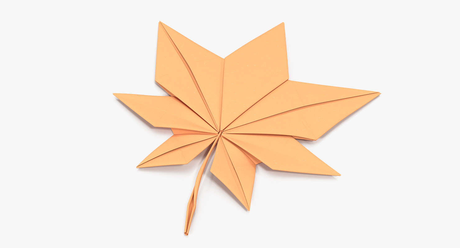 Hoja De Arce De Origami De Papel De Otoño