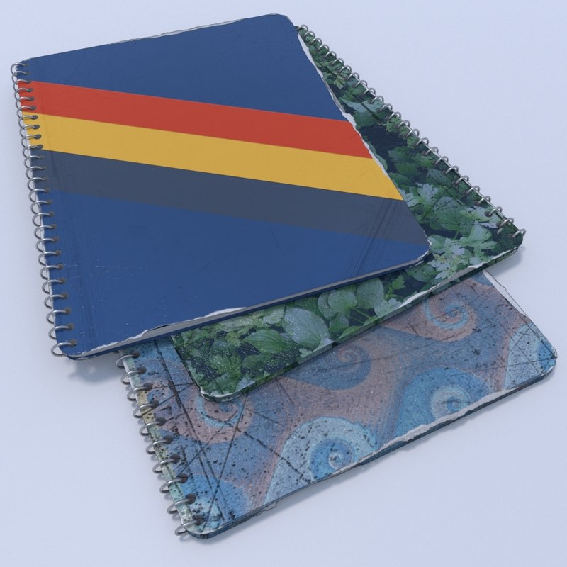 3D spiral bound notebooks model TurboSquid 1329284